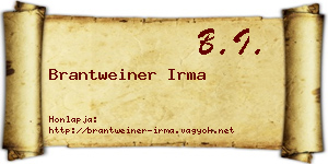 Brantweiner Irma névjegykártya